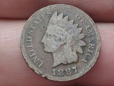 1887 Indian Head One Cent Penny- About Good Details
