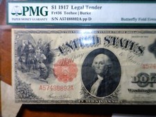 Банкноты большого размера США 1917 года в обращении 1 доллар США