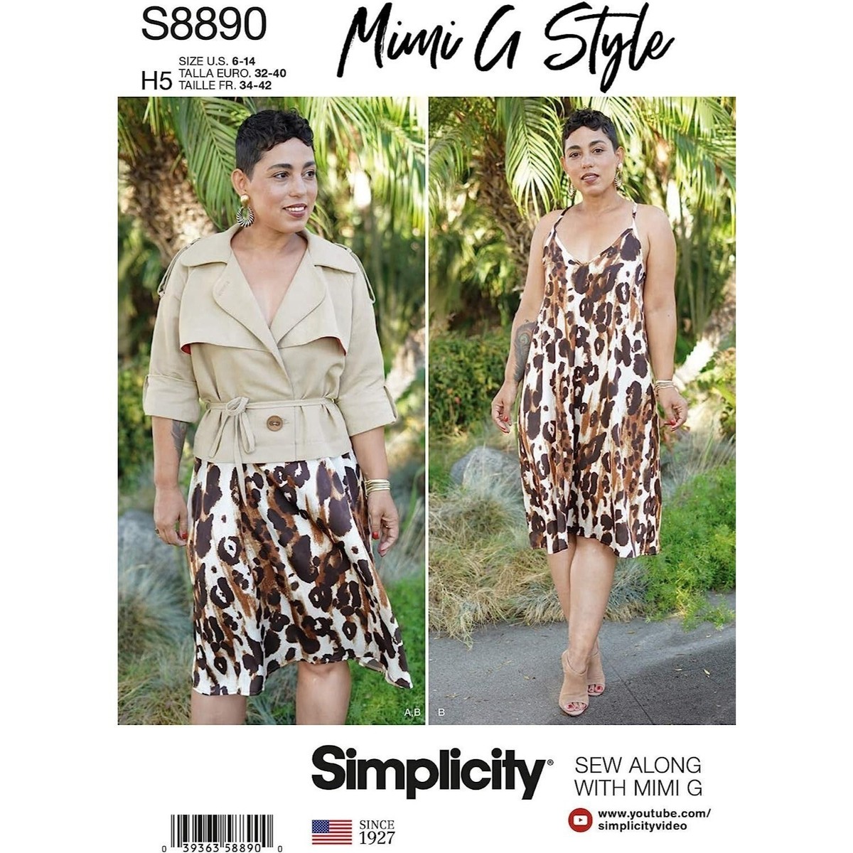 Simplicity Sewing Pattern 8890 R11393 MIMI G Slip Dress Jacket