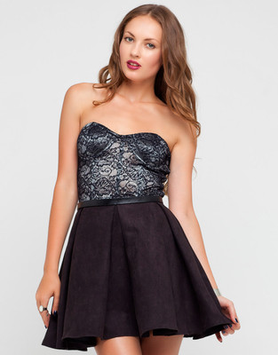 strapless open back dress Neon Fishnet Dress – Ragstock main image 1