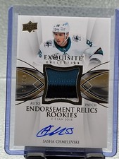 2020-21 The Cup Sasha Chmelevski Endorsements Relics Rookie Patch Auto 38/50!