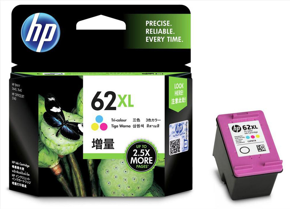 HP Cartuccia orginale inkjet ENVY 5640 e-AiO Ciano Magenta Giallo C2P07AE 62XL