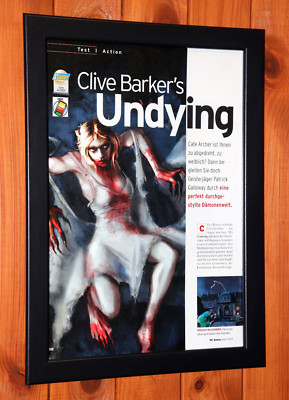 2001 Clive Barker's Undying Vintage Promo Small Poster / Ad Page Framed
