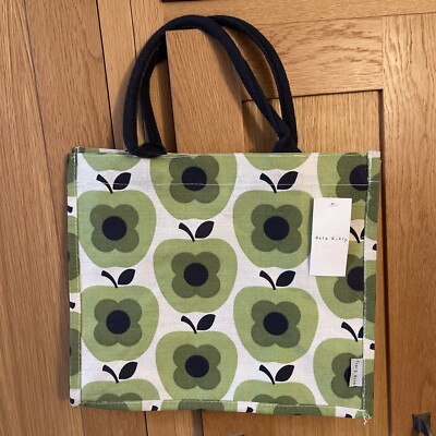ORLA KIELY FOR JUTE TOTE SHOPPING GREEN APPLES BNWT Multiple  UK