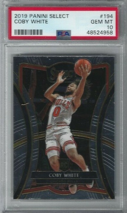 2019 PANINI SELECT #194 COBY WHITE PSA 10 GEM MINT PREMIER LEVEL RC ROOKIE BULLS
