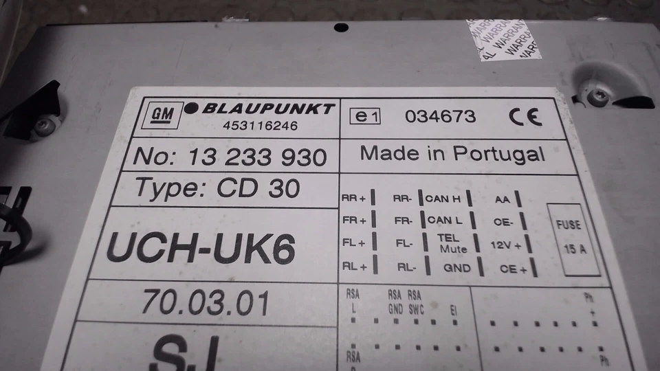 Radio CD30 MP3 (entheiratet) Opel Tigra Twin Top 1.4 X-C 13233930 12 Monate - Bild 3 von 4