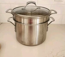 Calphalon Classic Stainless Steel 8 Qt Stockpot with Strainer & Steamer Set