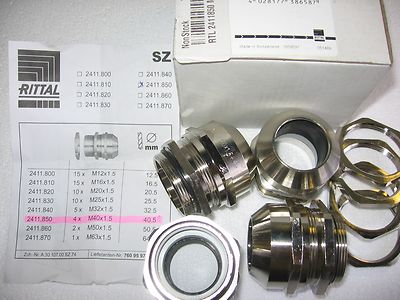 4pc) Rittal Nickel Plated Brass Gland Bushing Grip Strain Relief /19-28 mm Cable