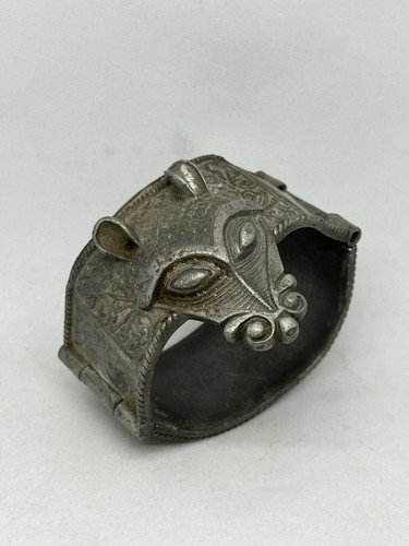 1977 MMA NMD Pewter Cross of Cong Animal Head Cuff Bracelet - Beast Tiger