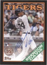 2023 Topps Series #2 '88 BRENDON DAVIS Black #/199 Autograph Tigers