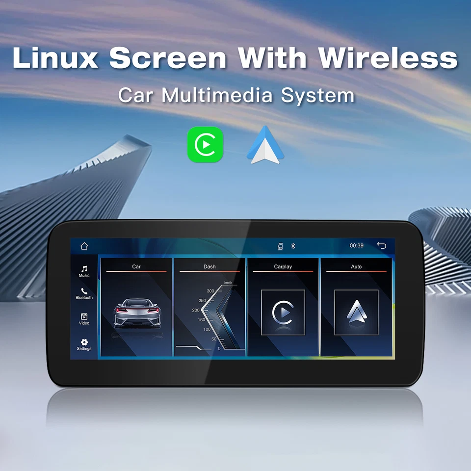 12.3" GPS Multimedia Screen CarPlay Linux for Mercedes W205 C-Class 2015–2018 - Image 2 of 4