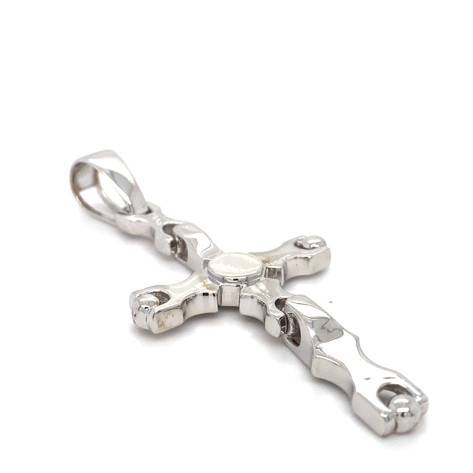 Solid Sterling 925 Silver Flexible Cross Pendant - image 3