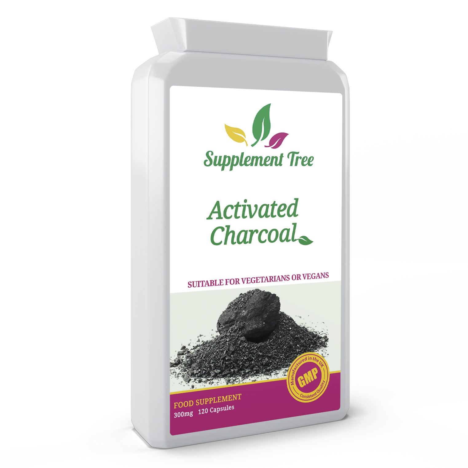 ACTIVATED CHARCOAL 300mg 120 Capsules; Detox Digestion Toxin Cleanse Skin Vegans