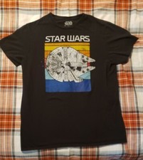 Vtg Star Wars Millennium Falcon T Shirt Sz M Black