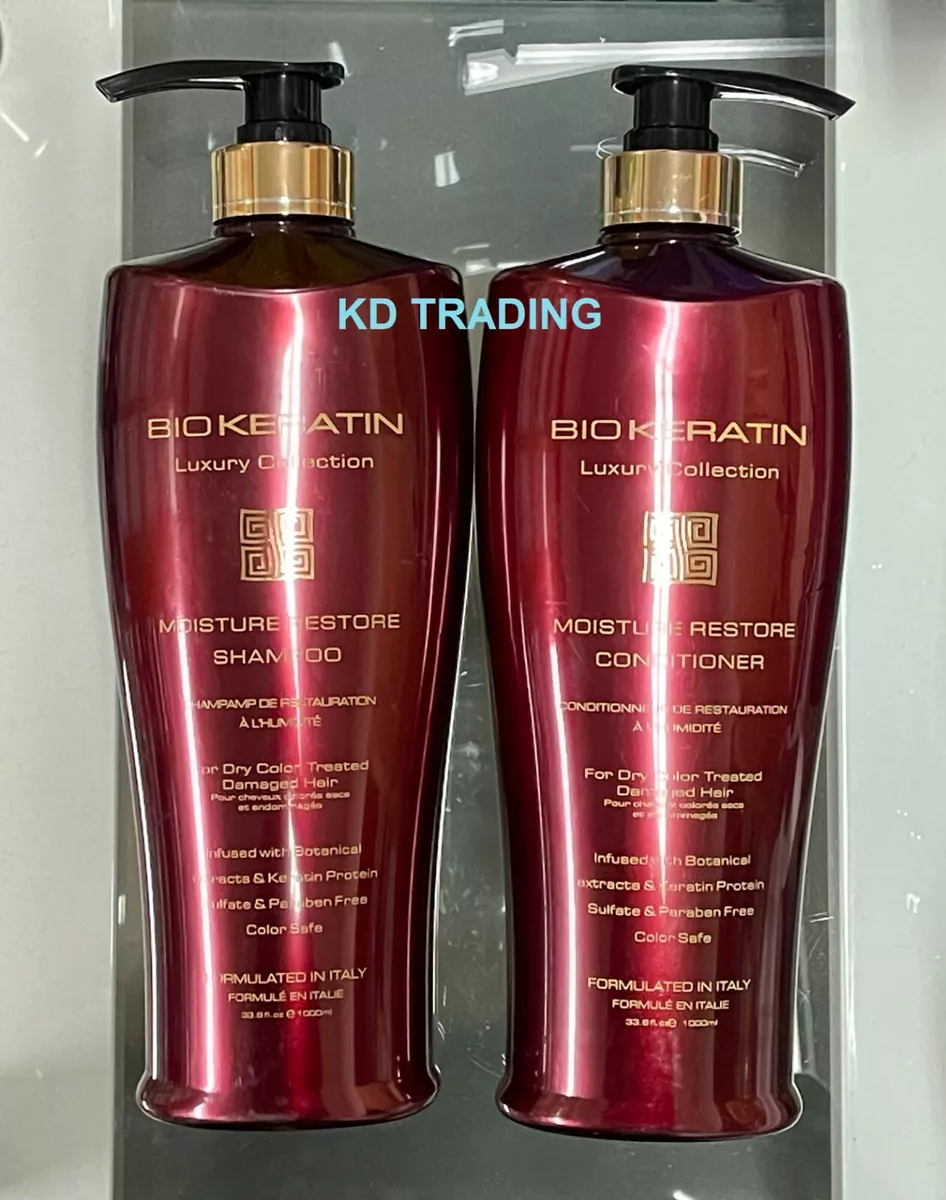 2 Pk BIO KERATIN Protein Luxury MOISTURE RESTORE Botanical SHAMPOO