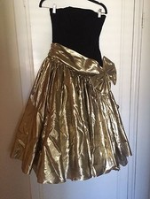 Zum Zum 80s Vintage Prom Dress Gold Black Small 2 4 More fabulous in person