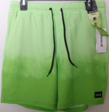 NEW Hurley Phantom Zeros 2 Volley 17" Hybrid green shorts Swim Trunks Men's S