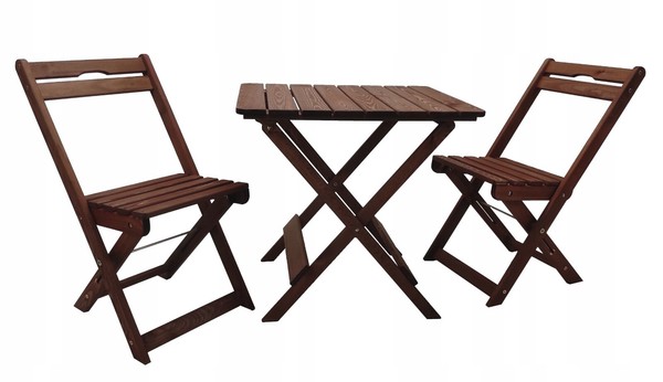 Sitzgruppe 2 StüHle Tisch Holz Gartengarnitur Klappbar GartenmöBel Garten Balkon-image