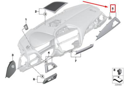NEW BMW 2 COUPE F22 INSTRUMENTAL PANEL TRIM 51459286767 9286767  