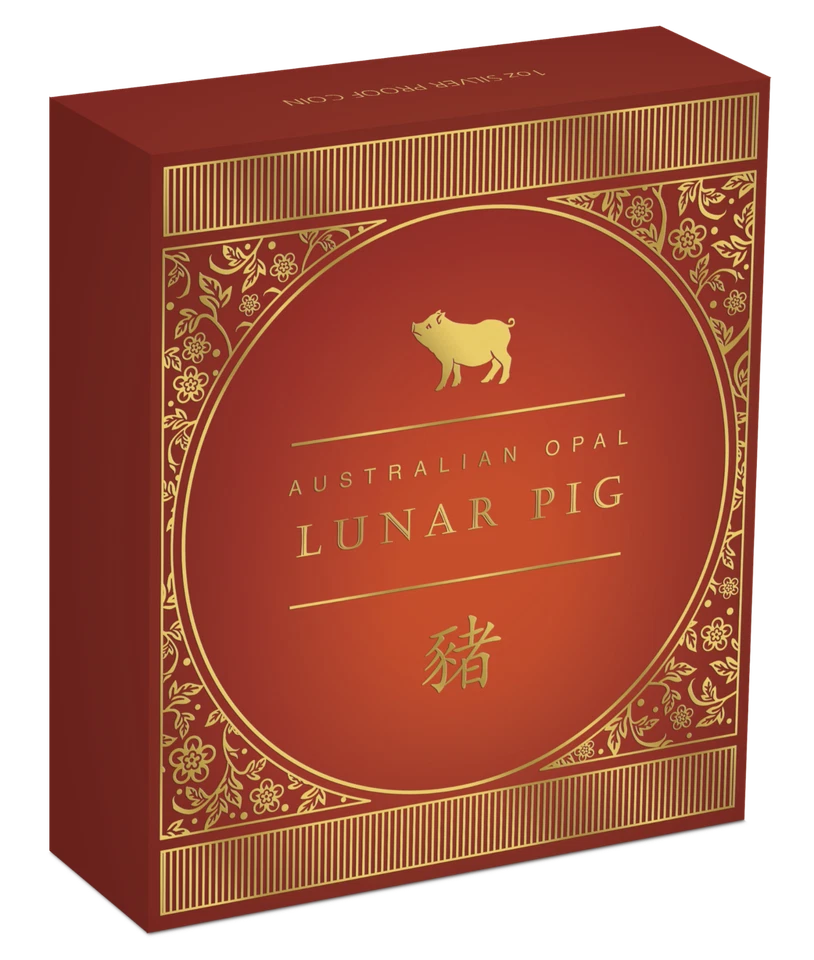 2019 Australia Opal Series Lunar Year of the PIG 1oz Silver Proof $1 Coin - image 3 of 4