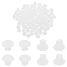 100pcs Plastic Hole Plugs, 5mm 3/16 Inch Clear White Screw Caps Cover Locking