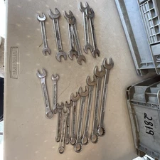 Vintage Lot of 16 GEDORE Combination Open Wrench Set Drop Forged India Doubles