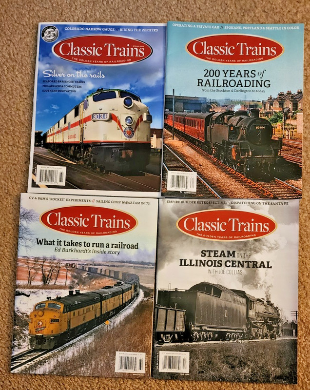 Lot of 4 CLASSIC TRAINS Magazines ~Golden Years of Railroading 2025