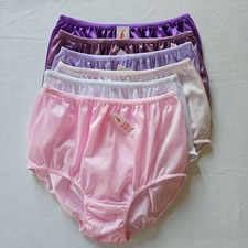 6 Granny Panties Underwear Nylon Woman Man Soft Briefs High Waist 32"-38"L/Mix