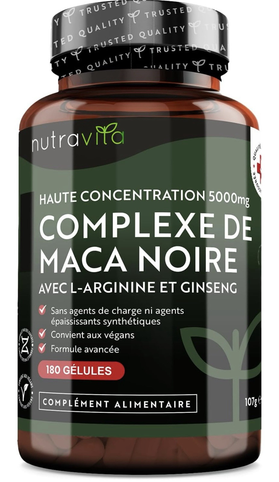 Maca noir et ginseng 180 gélules pour retrouver la forme au bureau
