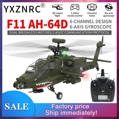 YXZNRC F11 AH-64D Apache 6-Achsen-Gyro  Flugzeug RC Hubschrauber 1-3 Batterien