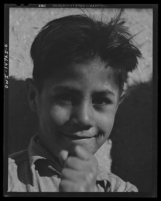 Photo:Asian American Boy Portrait 1935-1945 Smiling Close Up