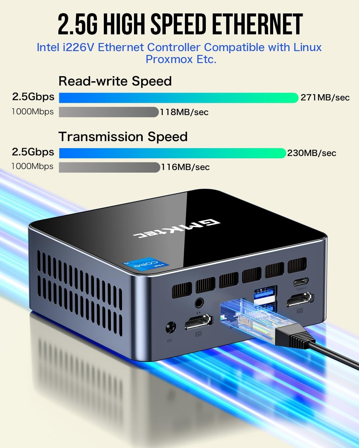 GMKtec M3 Mini PC Intel i5-12450H Up to 4.4GHz 32GB RAM 1TB SSD Windows 11 Pro