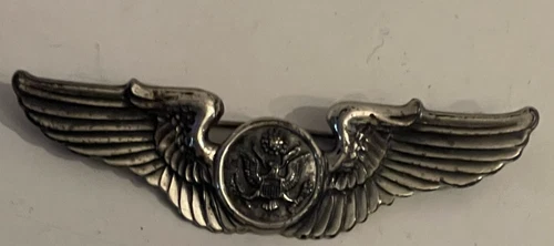 WW2 U.S.military army corps aircrew wing badge sterling silver! 3"