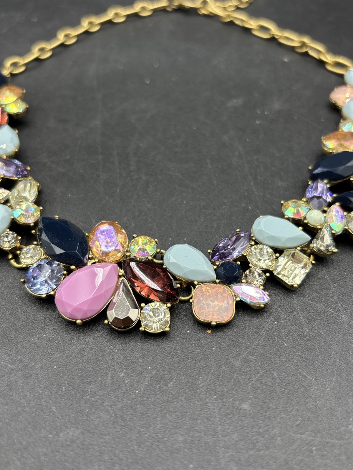 J. Crew Multi Stone Adjustable Statement Necklace… - image 2