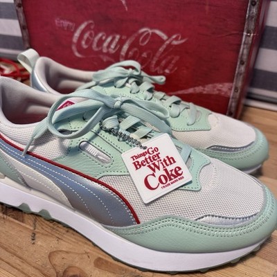 Puma Coca-Cola Rider FV Mens Sportswear Shoes White 387217-01 NEW Mens Size 10.5