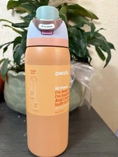 32oz Owala-Style Water Bottle Orange, Straw, Sip Lid