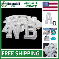 Customizable 52-Piece White Iron-On Letter Patches for Unique Style Creations