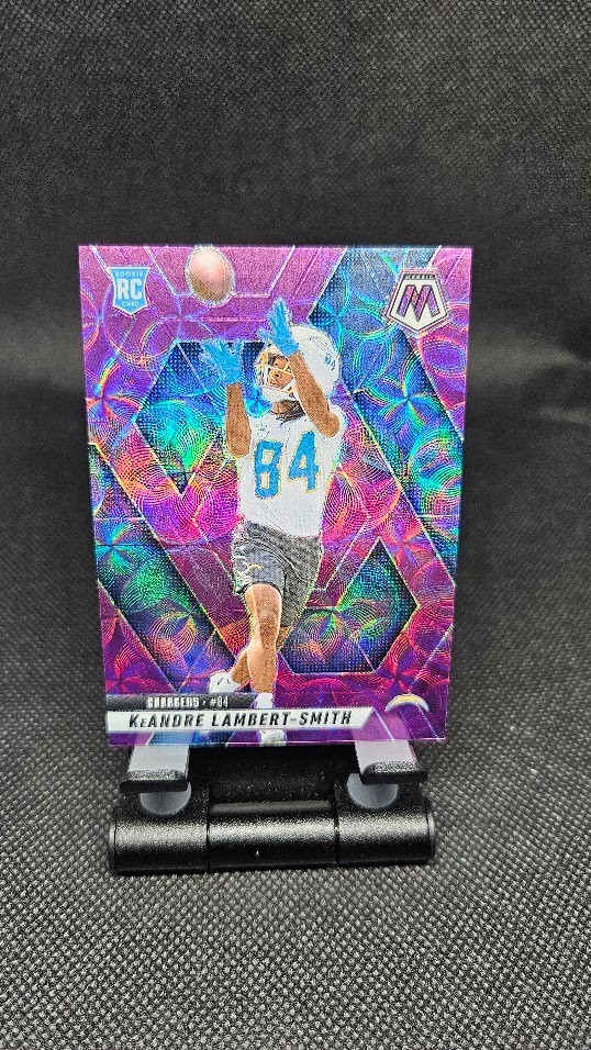 KeAndre Lambert Smith 2025 Panini Mosaic RC Purple Scope Prizm #336 LA Chargers