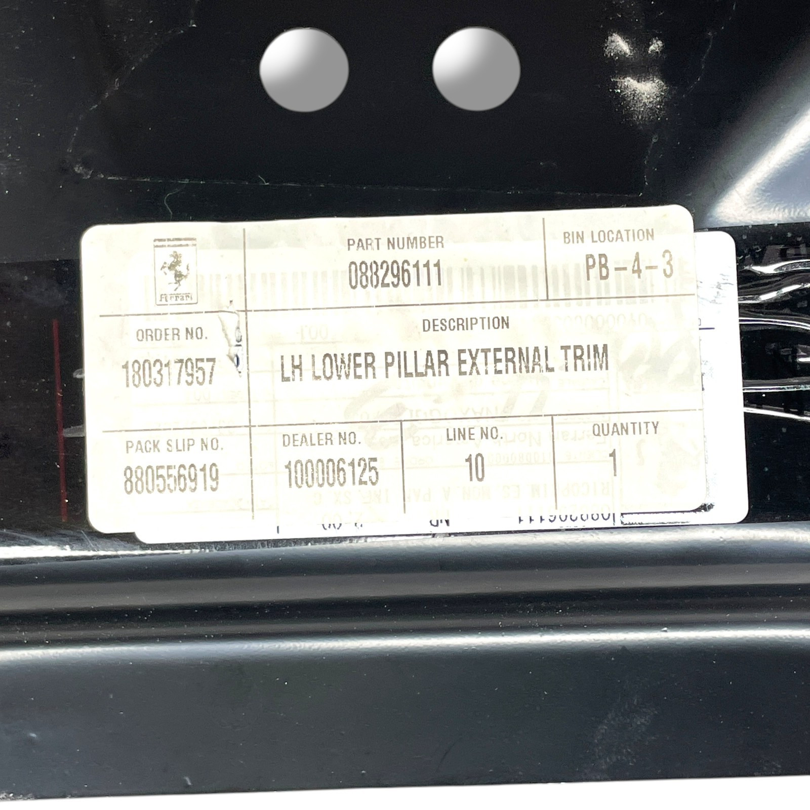 Ferrari 812 Competizione A Front Left LH Lower Pillar External Trim OEM 88296111