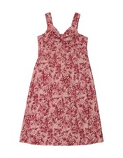VINTAGE Womens Sleeveless A-Line Dress UK 12 Medium Pink Floral CK07
