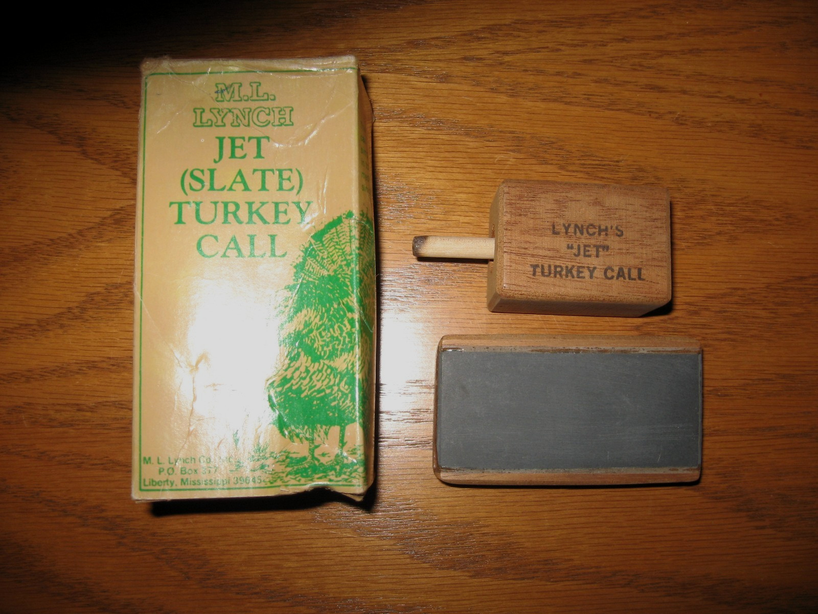 Vintage M.l .Lynch Jet Slate Turkey Call In The Original Box With Papers .