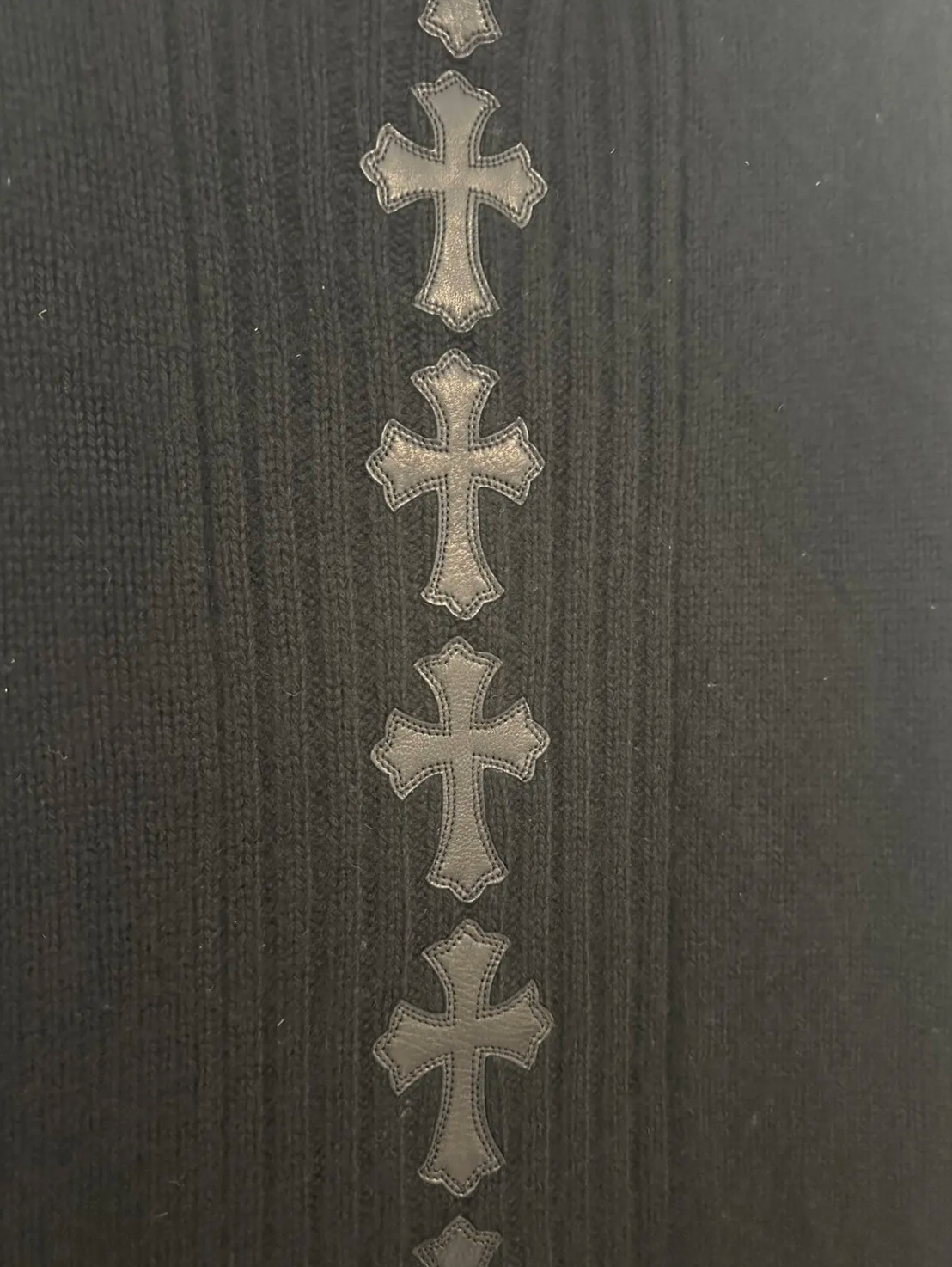 Chrome Hearts Vintage 90's Cashmere Cardigan with Flooded Cross Patched Spine thumbnail 2