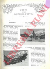 Art in Postcards. Engadine. Castelli Aosta Valley. Sicily.