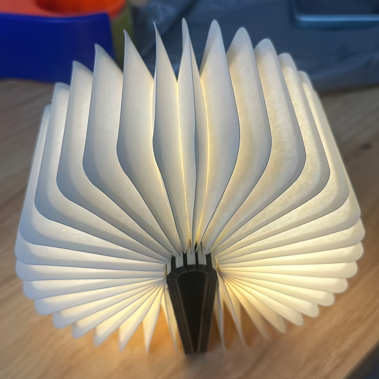 Rechargeable Book Lamp Book Accordian Wooden LED Rechargeable Folding Light