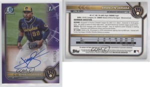 2022 Bowman Chrome Prospect Purple Refractor /250 Branlyn Jaraba #CPA-BJ Auto