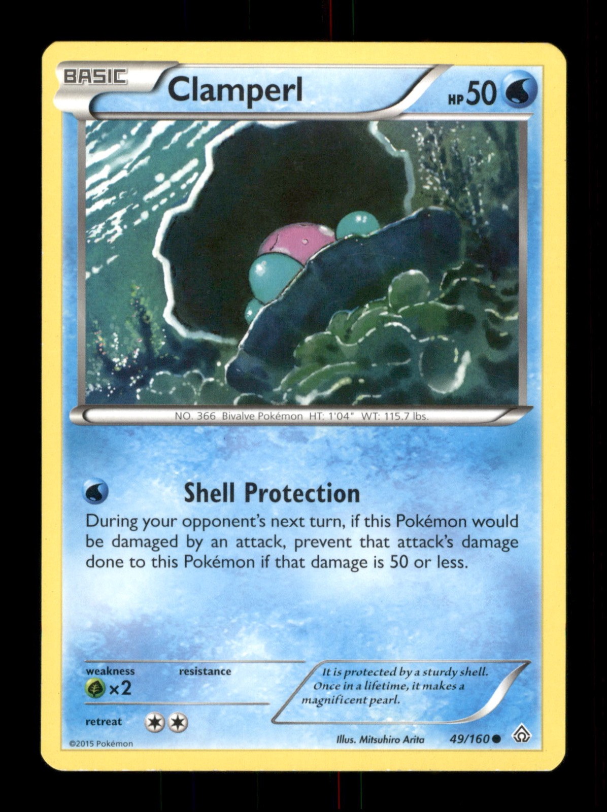 Clamperl 49/160 Non-Holo Nintendo  Pokemon Trading Card TCG 