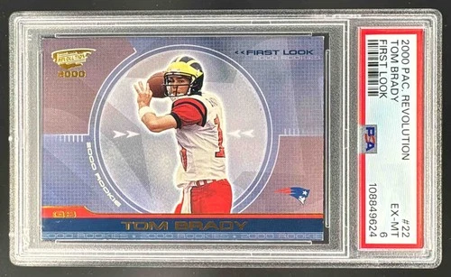 108849624 Tom Brady 2000 Pacific Revolution #22 First Look Rookie RC PSA 6