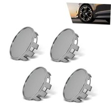 Car Wheel Center Caps, OD 2.12" ID 1.96" ABS Rim Hub Decoration 4 PCS Silver