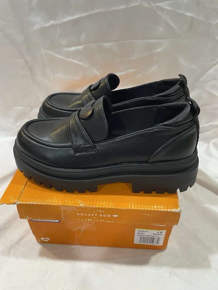 Rocket Dog Dandy Slip On Ladies Shoes Loafer Black Women's, Size 8 M - Image 2 of 4