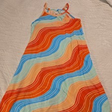 Cat  Jack Girls Sundress L 10/12 Multicolor Striped Sleeveless Long Casual